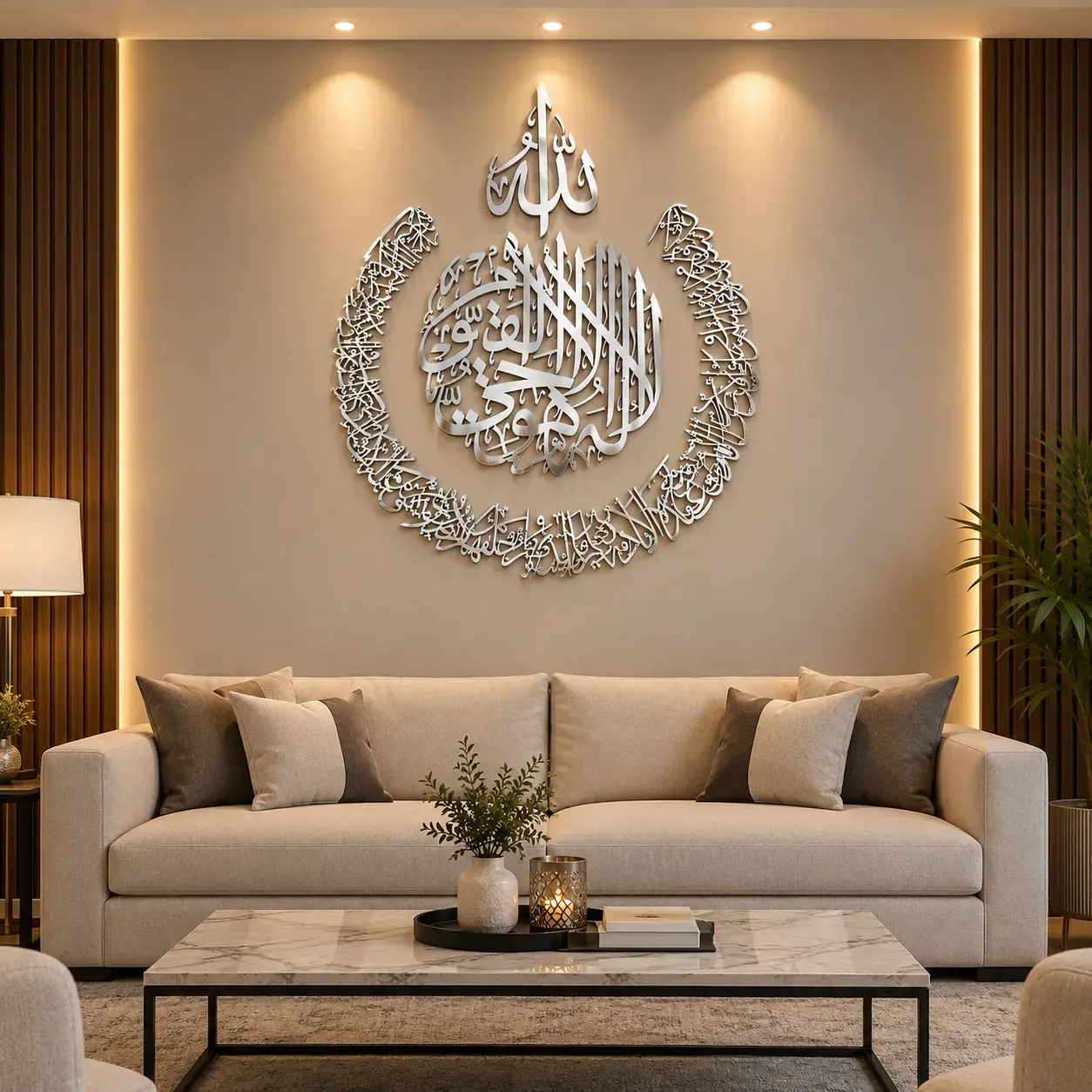 Ayat Kursi Islamic Wall Art, Arabic Calligraphy, Elegant Muslim Home Decor and Wall Decoration